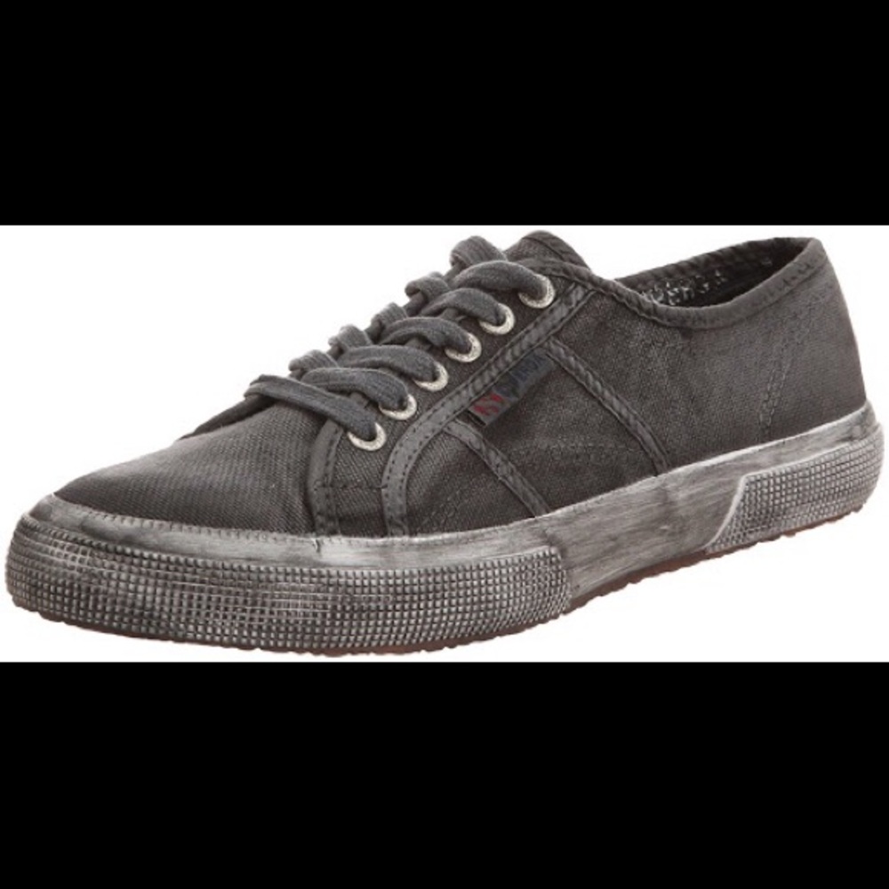 Superga grey faded wash sneakers